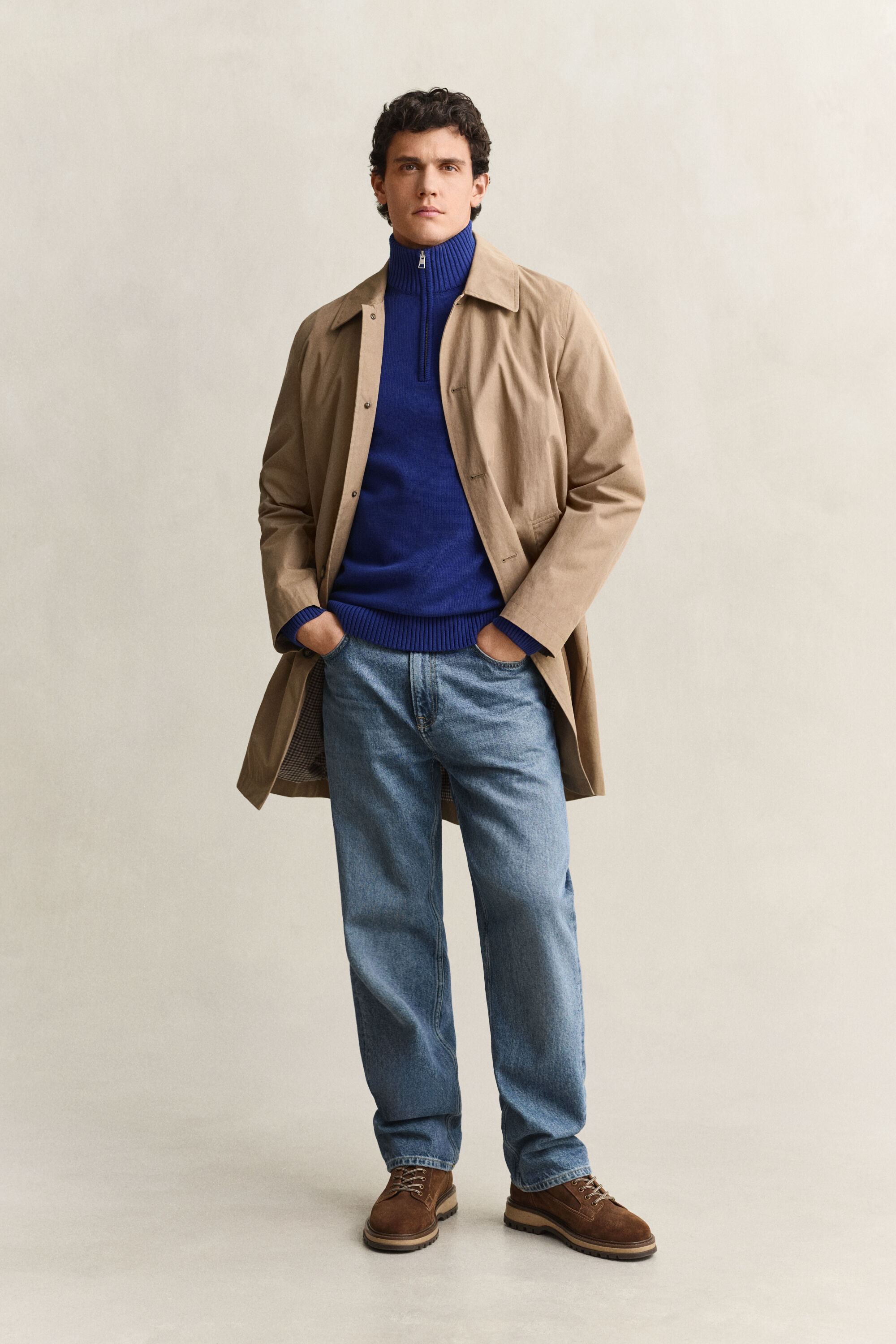 Maglia in cotone casual con zip corta