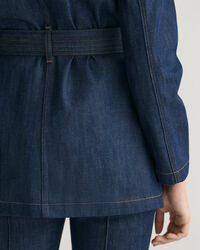 Giacca denim con dettagli in pelle