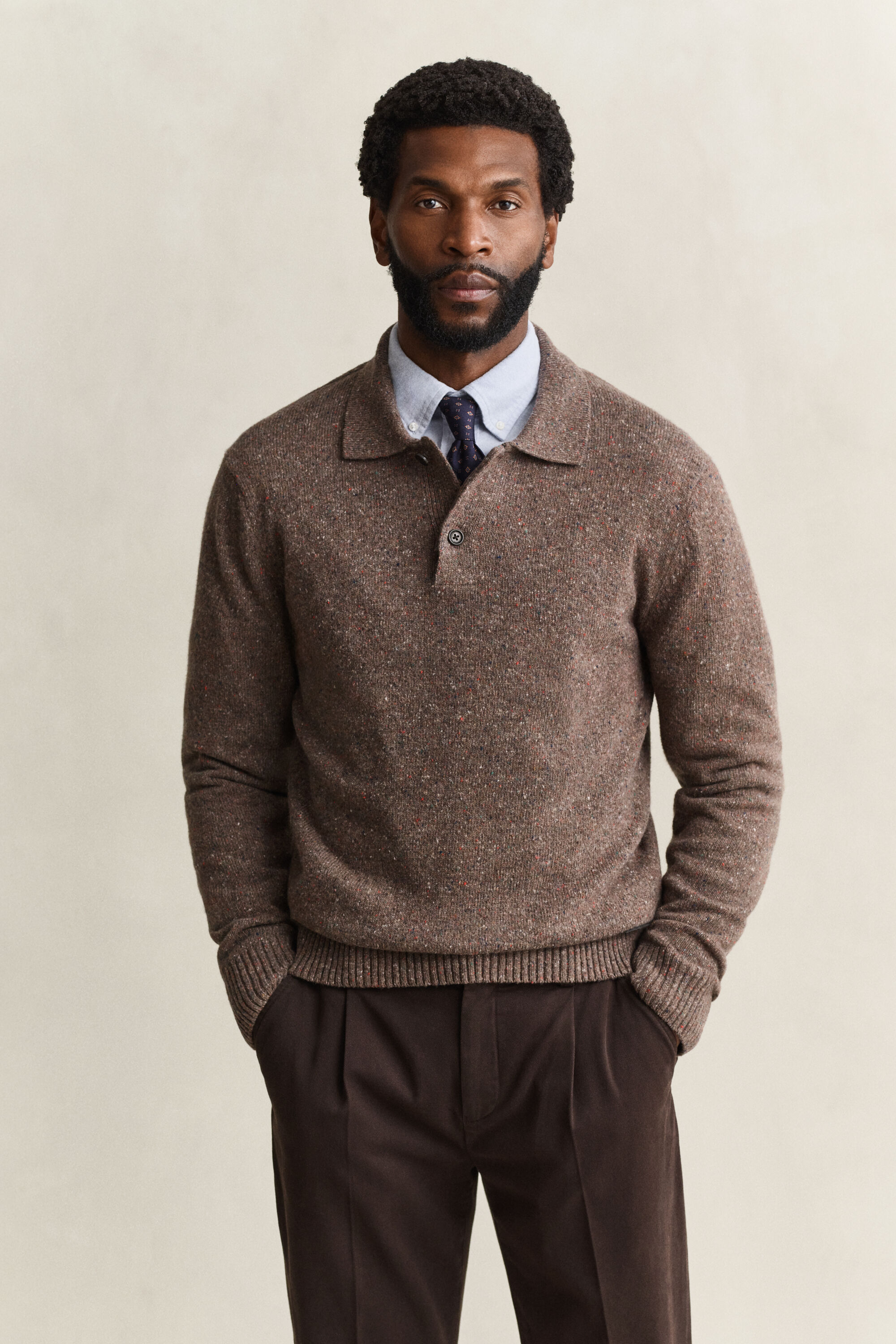Maglia stile polo Nepps in misto lana