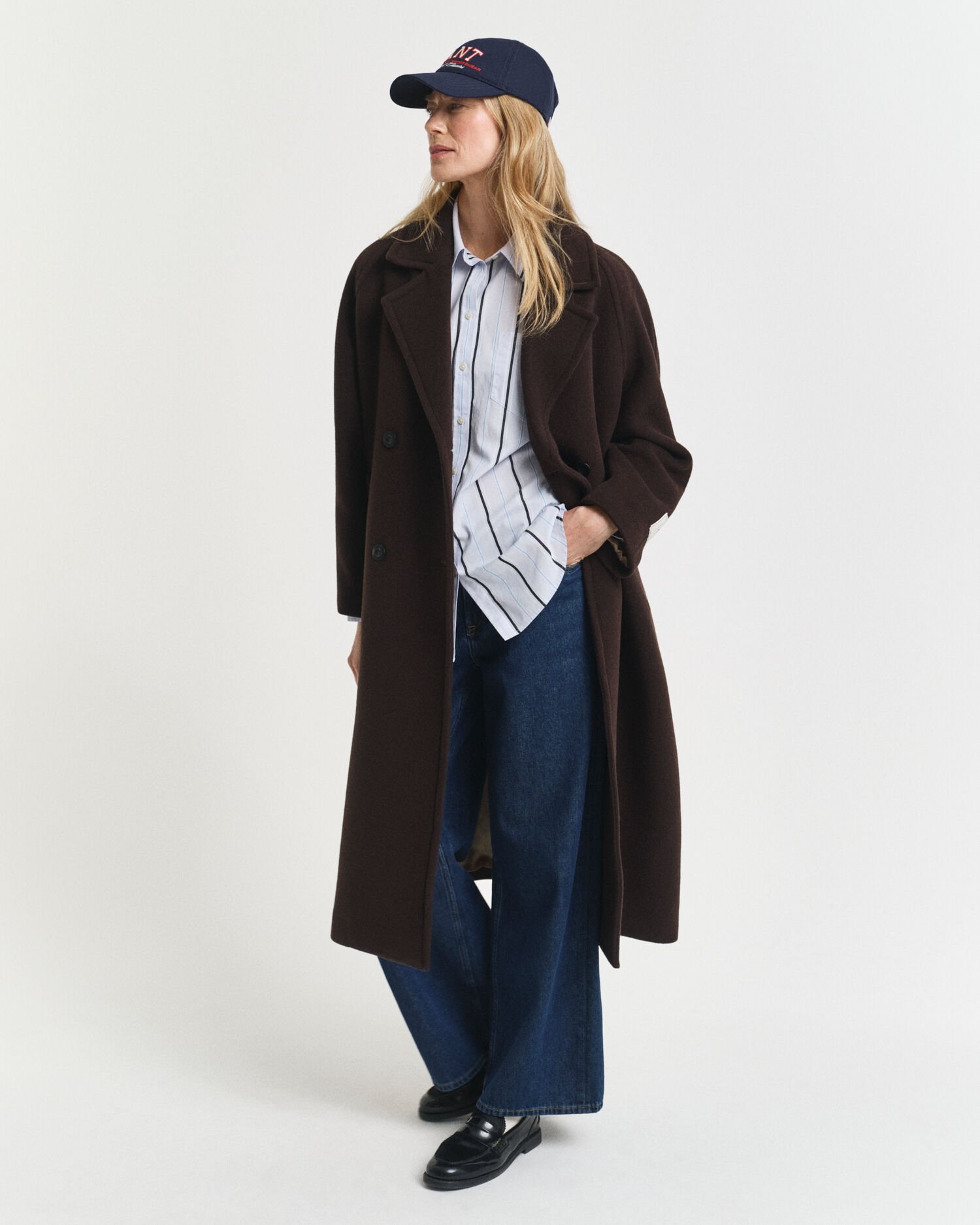 Camicia classica in popeline a righe relaxed fit