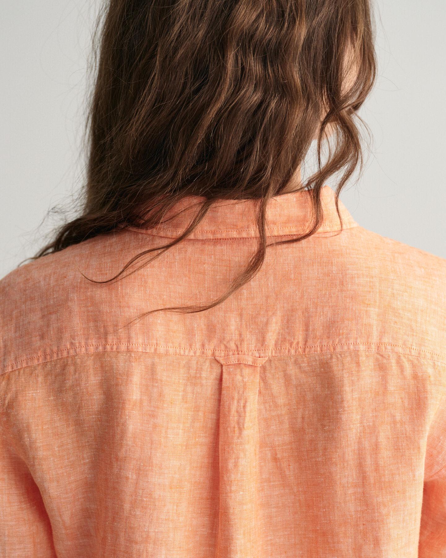 Camicia di lino a quadri in chambray regular fit