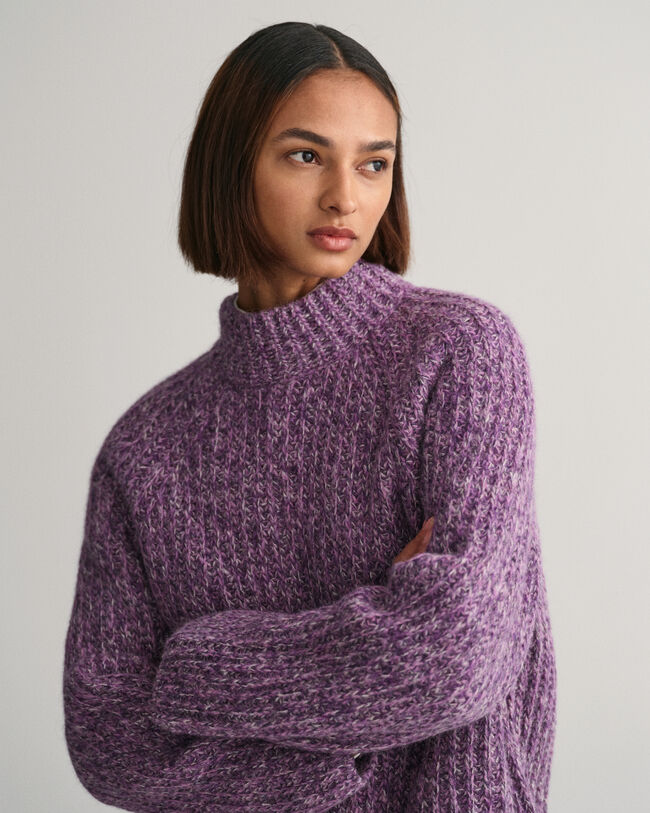 Maglia con colletto dritto multicolore