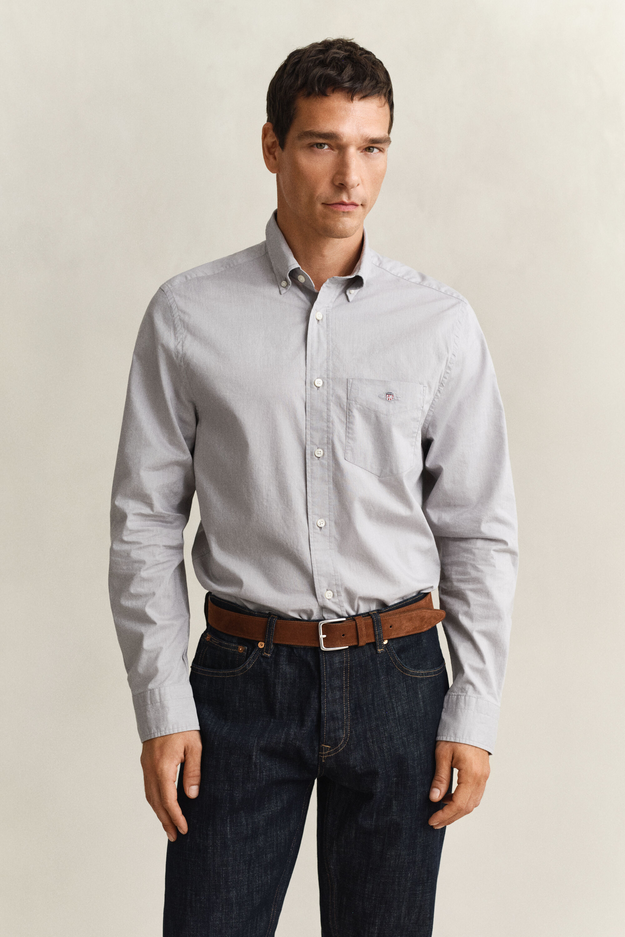 Camicia classica in popeline regular fit
