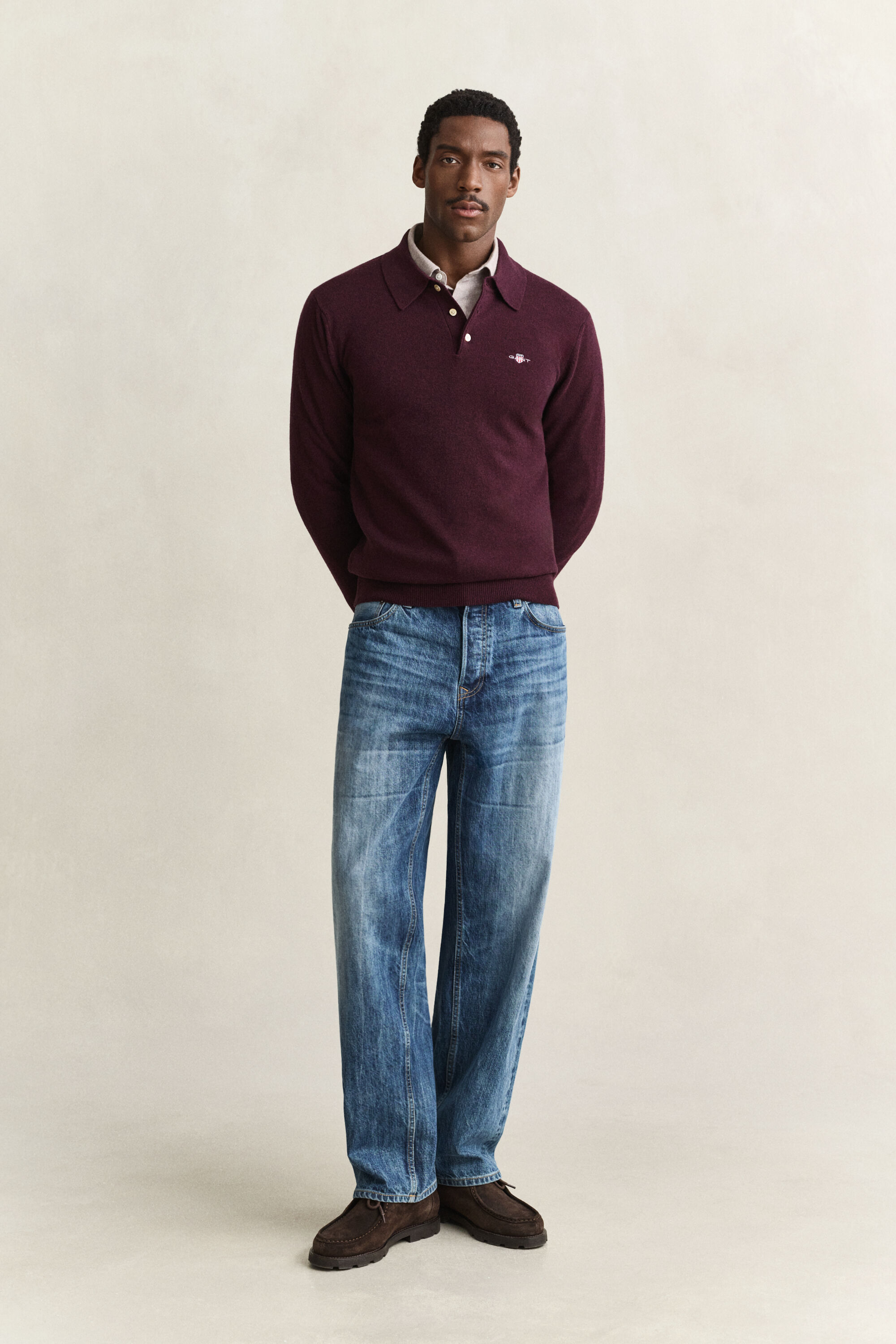Maglia polo in finissima lana d’agnello