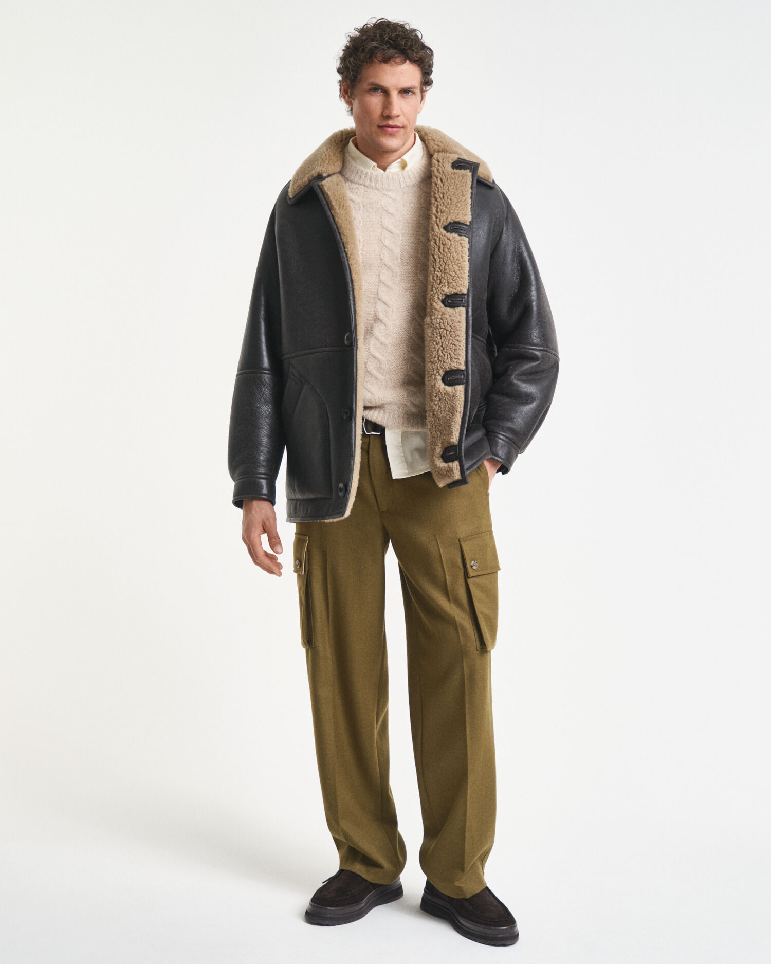 Giacca in pelle di montone dall’aspetto vissuto