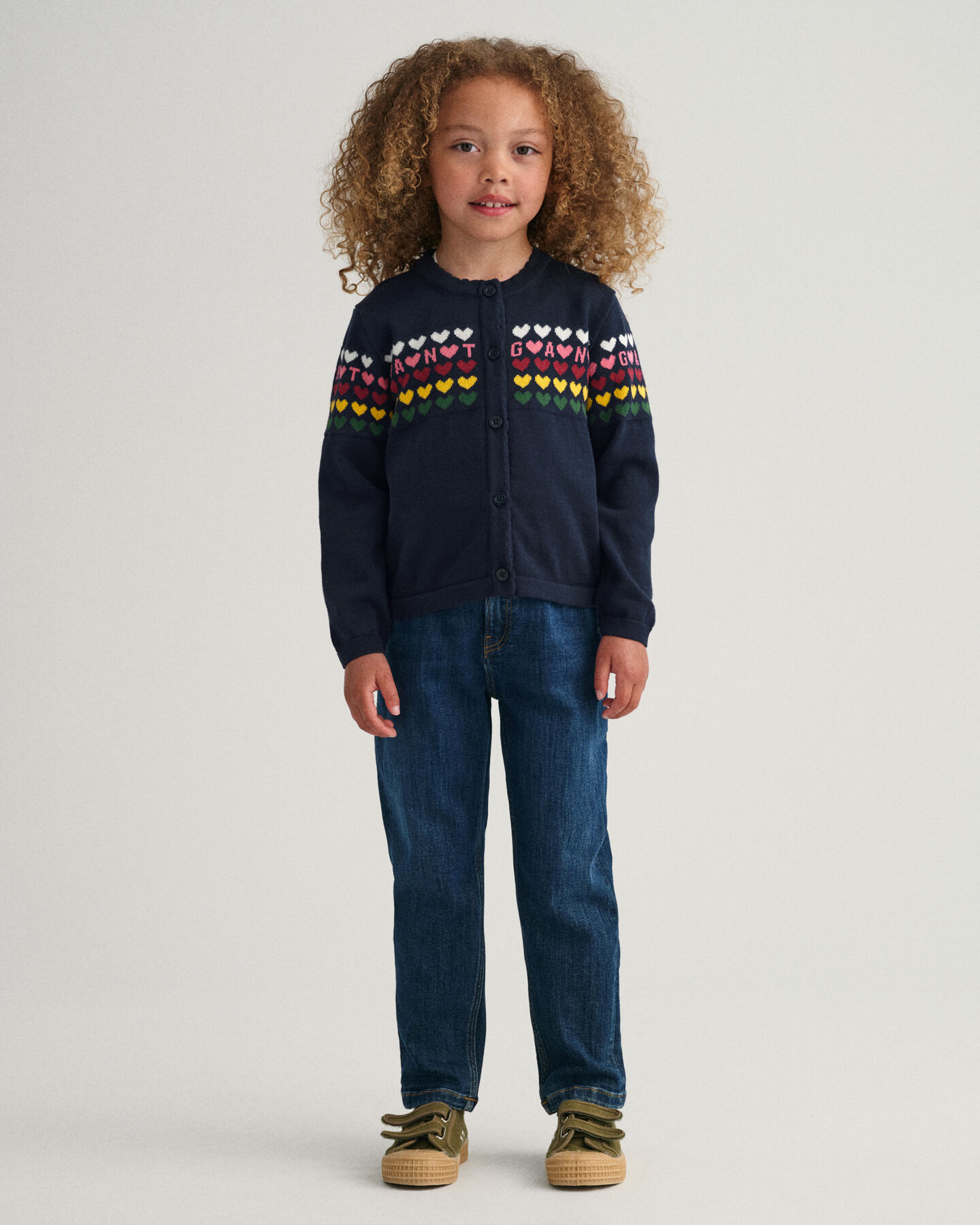 Cardigan in maglia con cuori girls