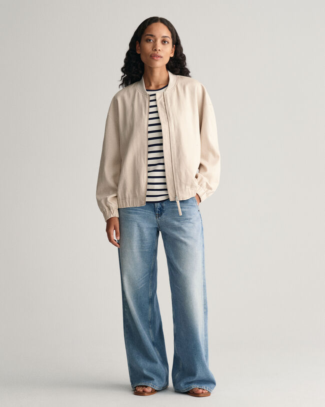 Giacca bomber in misto lino