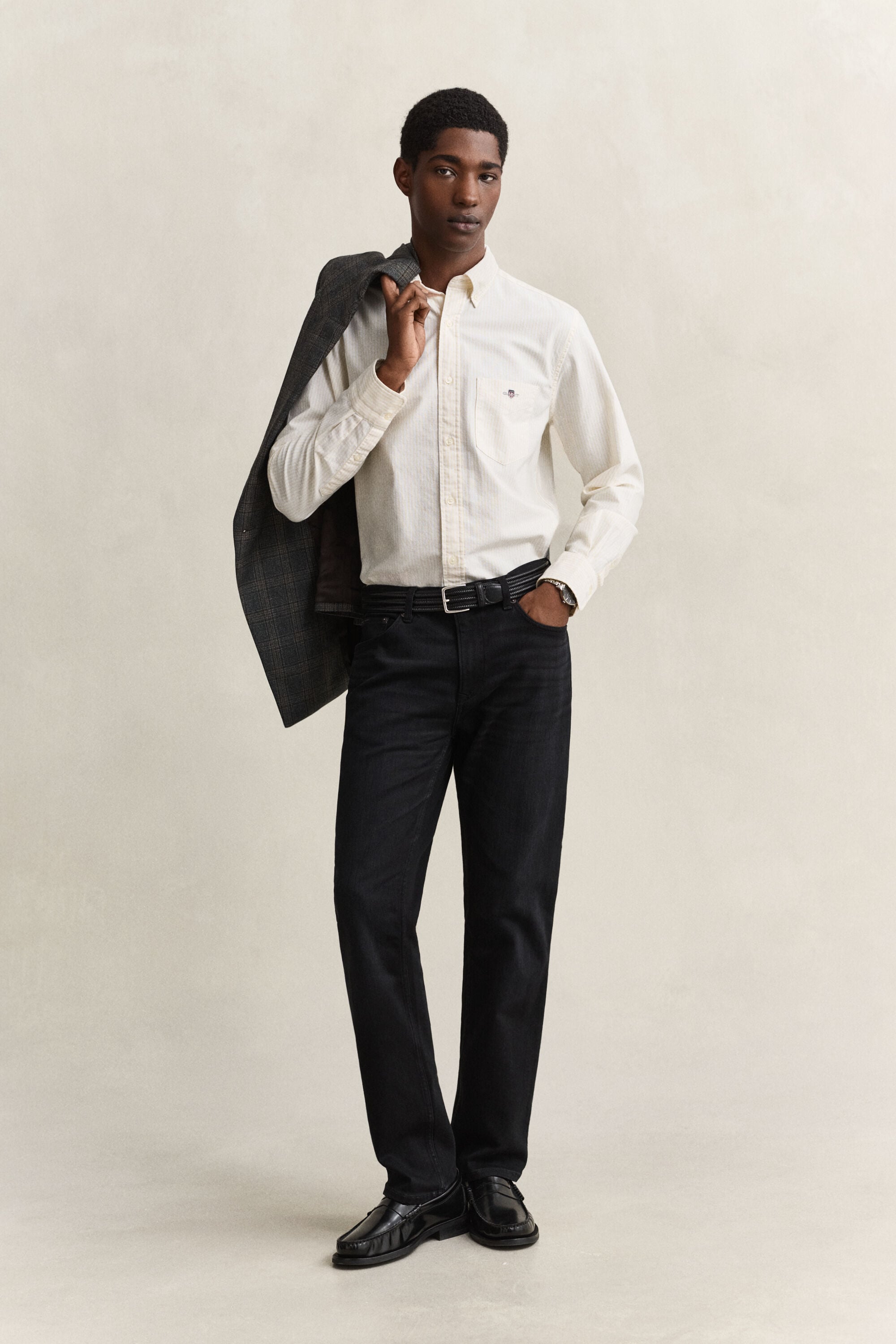 Camicia Oxford classica a righe Banker