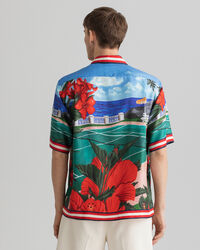 Camicia Scenery in seta a maniche corte relaxed fit