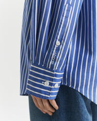 Camicia in popeline a righe oversize
