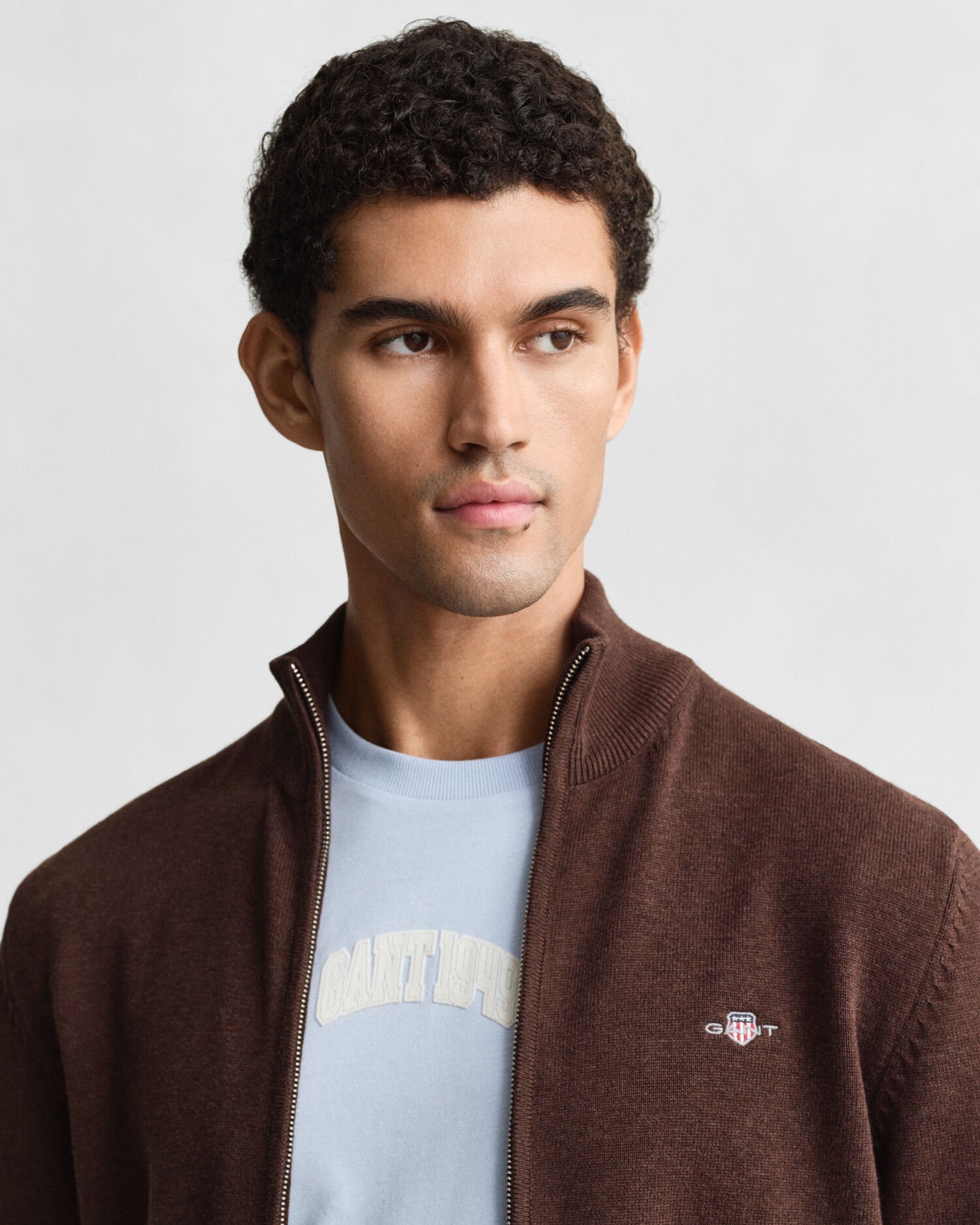 Cardigan in cotone casual con zip