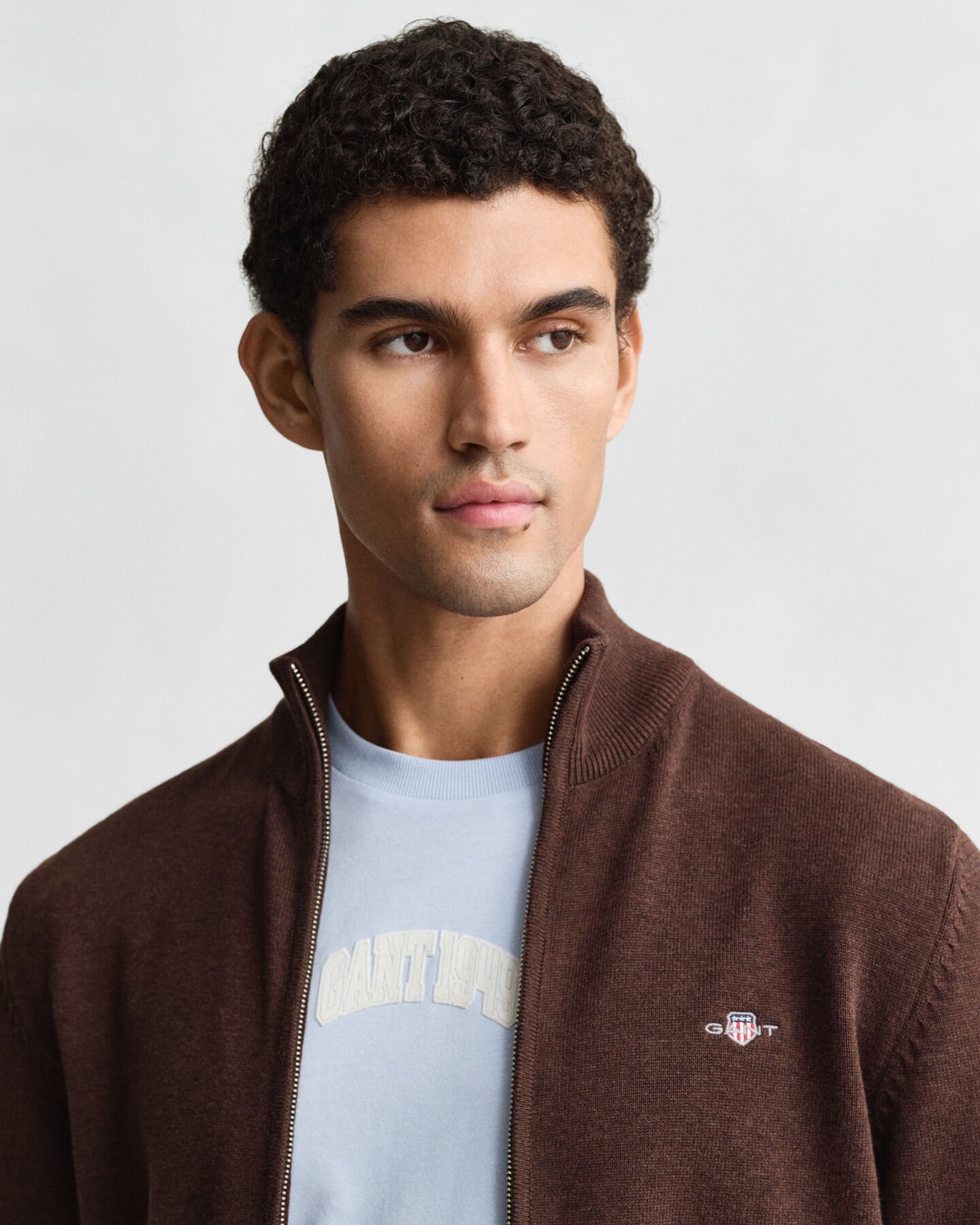 Cardigan in cotone casual con zip