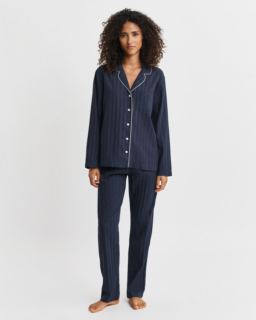 Confezione regalo di pigiama in raso a righe