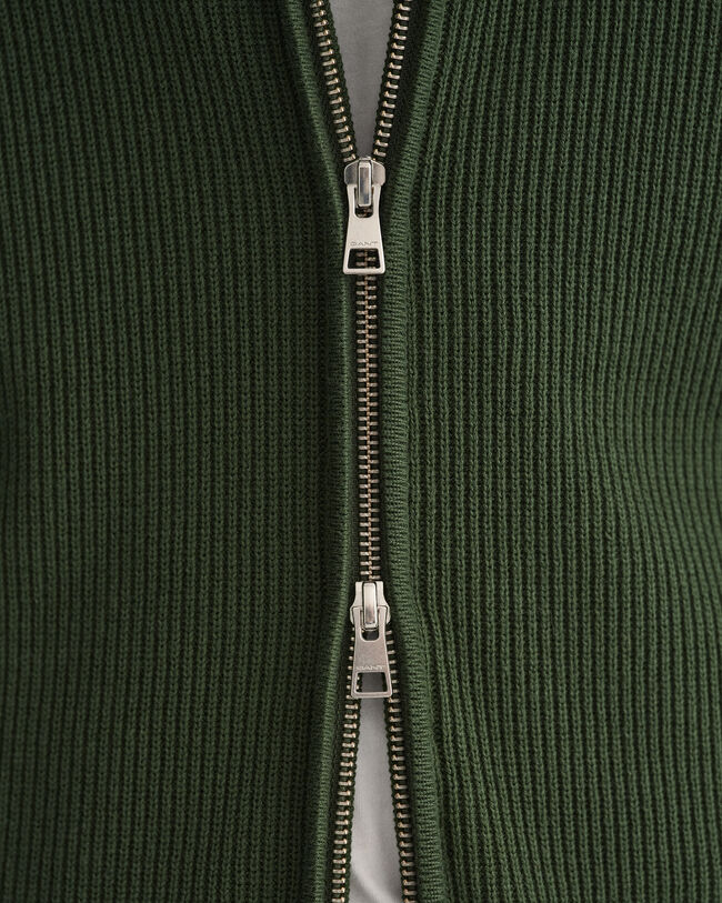 Maglia Texture a coste con zip lunga