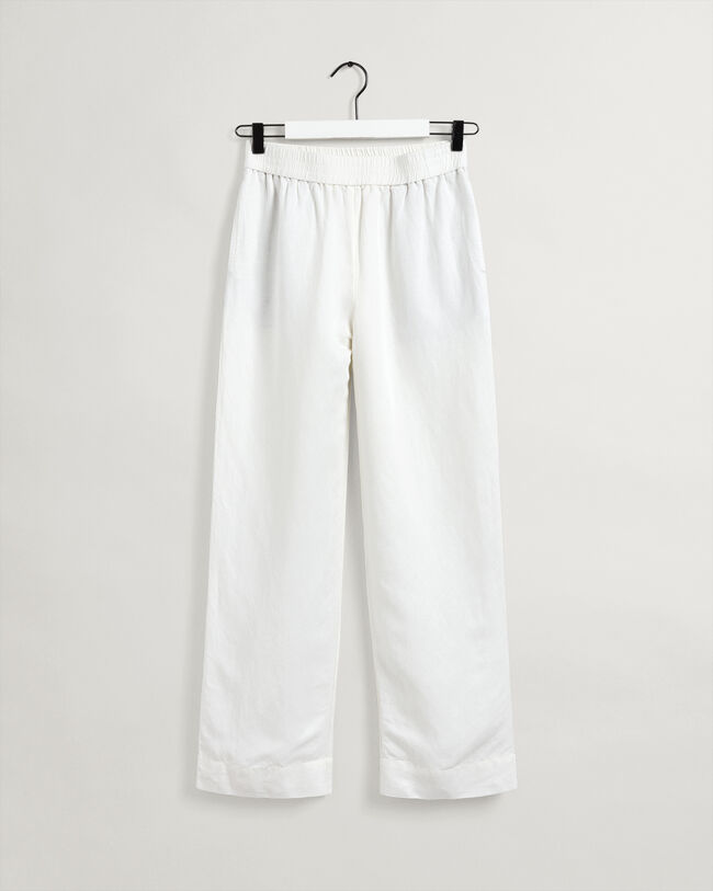 Pantaloni pull-on in lino-viscosa