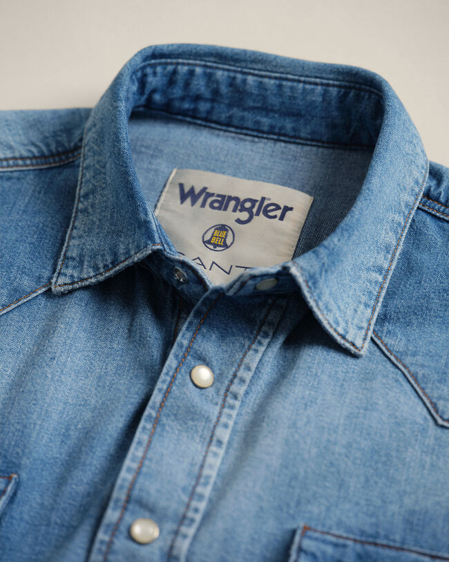Camicia Western in denim Wrangler x GANT con vestibilità rilassata