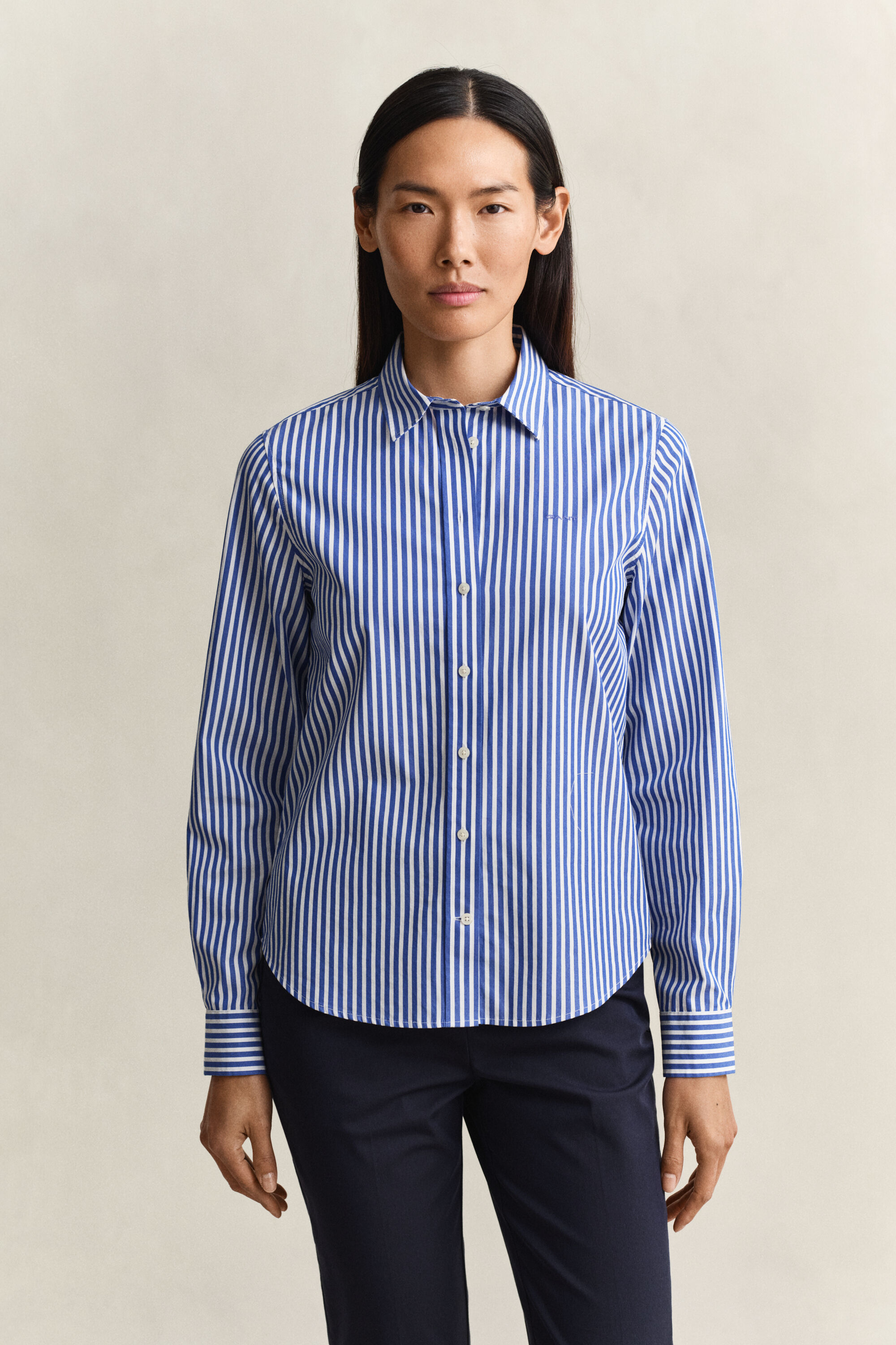 Camicia classica in popeline a righe regular fit