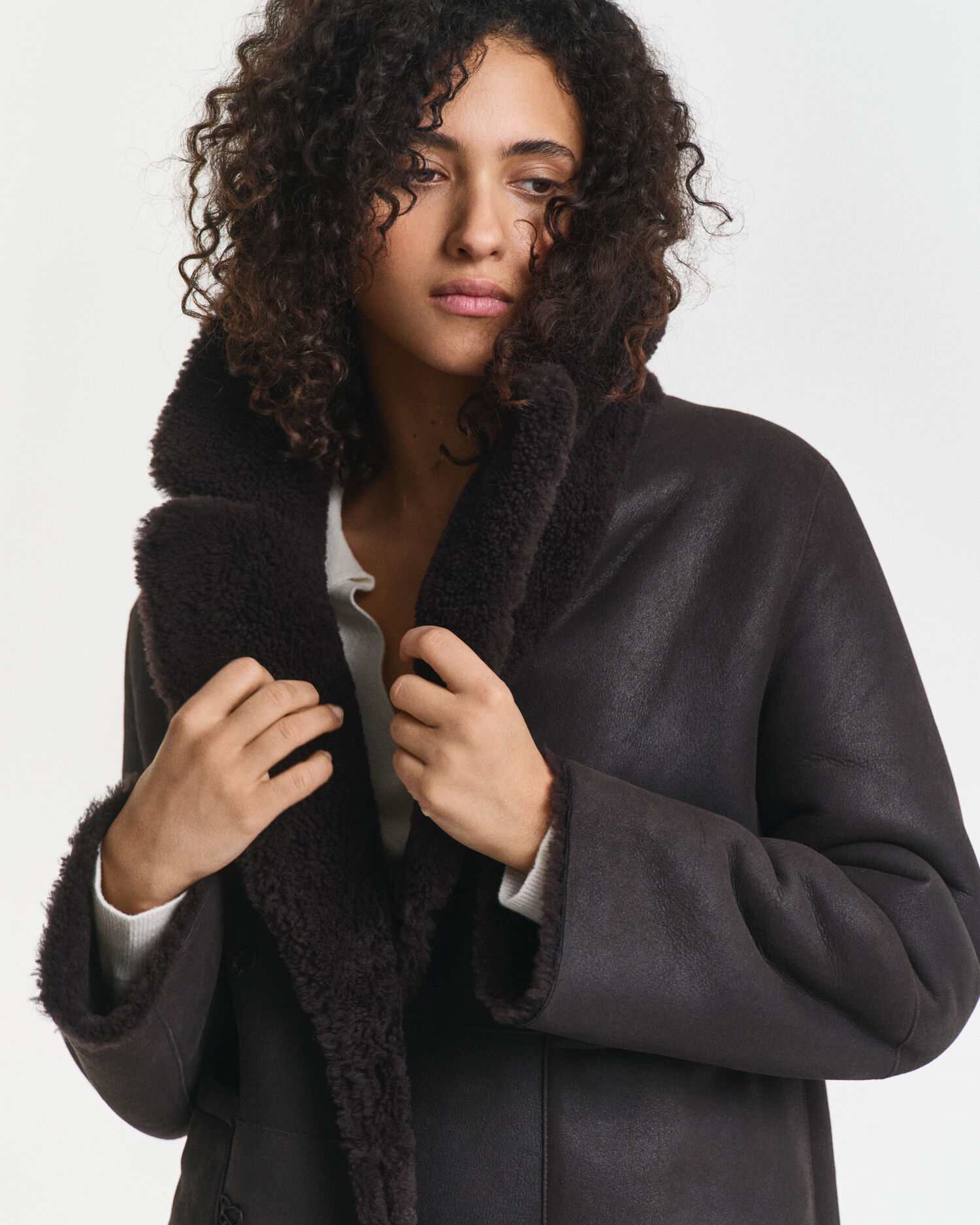 Cappotto in shearling double-face