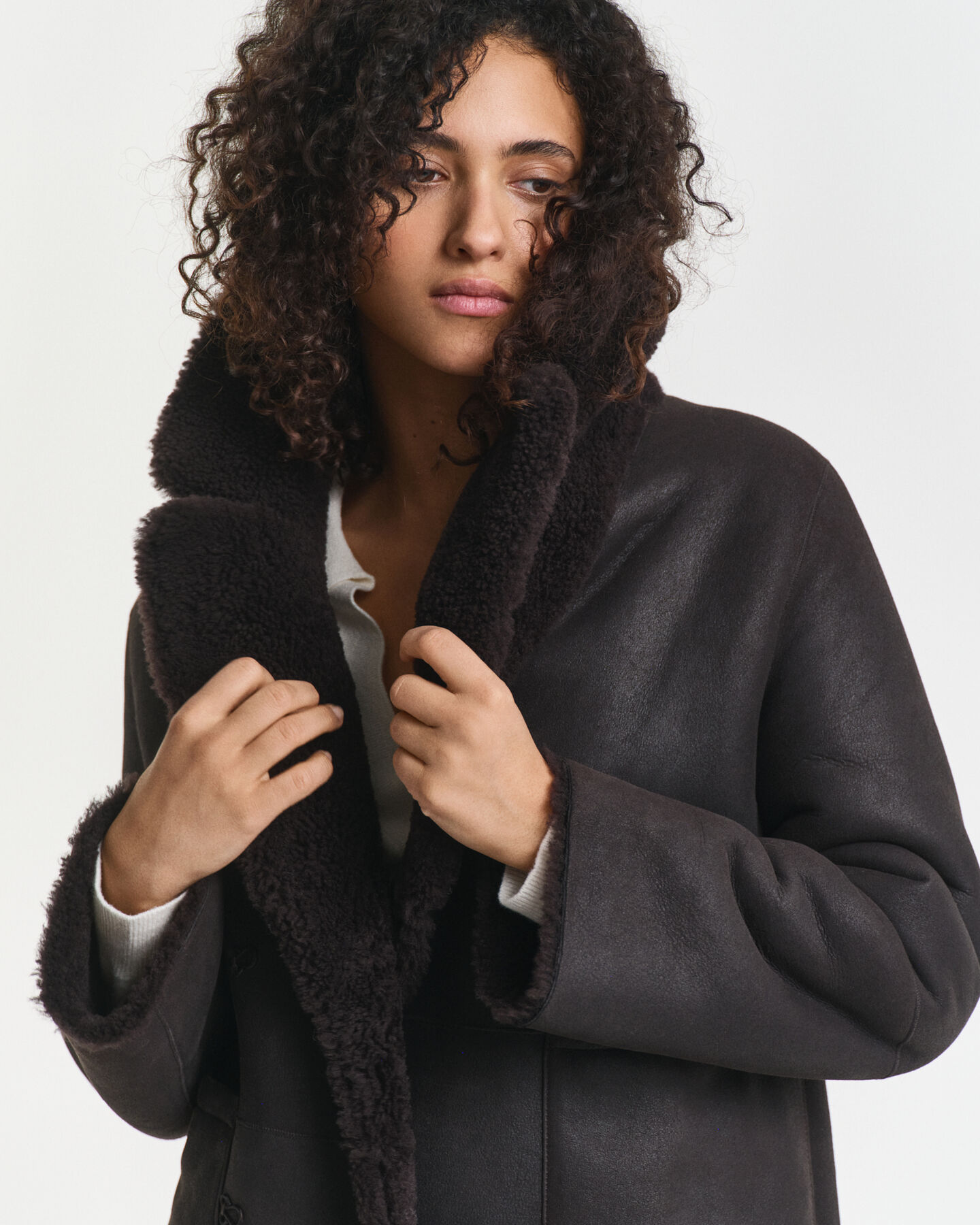 Cappotto in shearling double-face