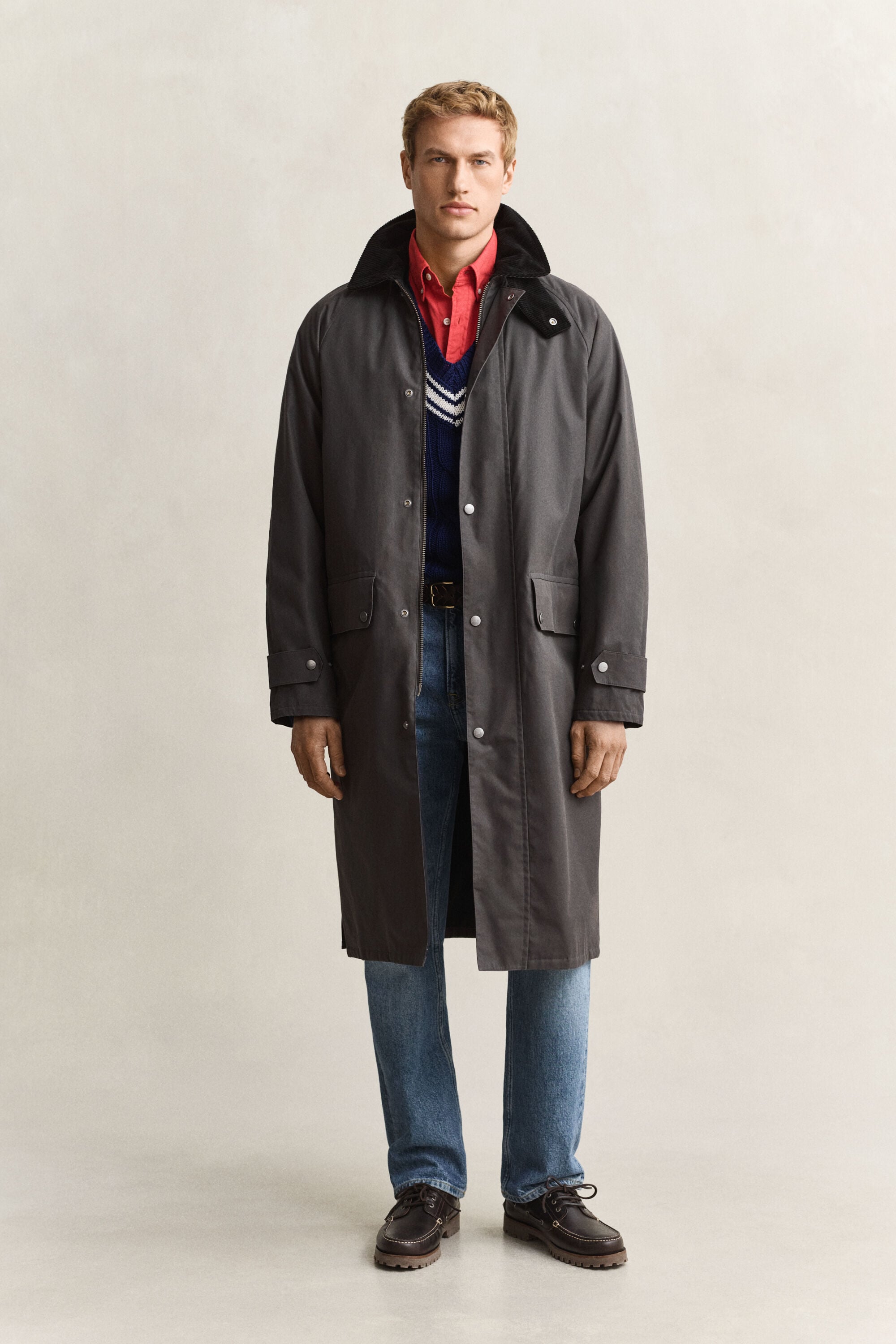 Cappotto classico in tessuto cerato