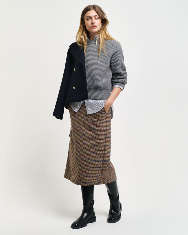 Gonna longuette a quadri