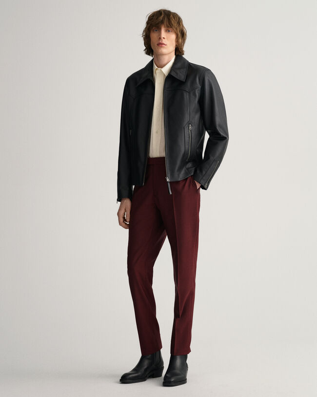 Giacca in pelle corta