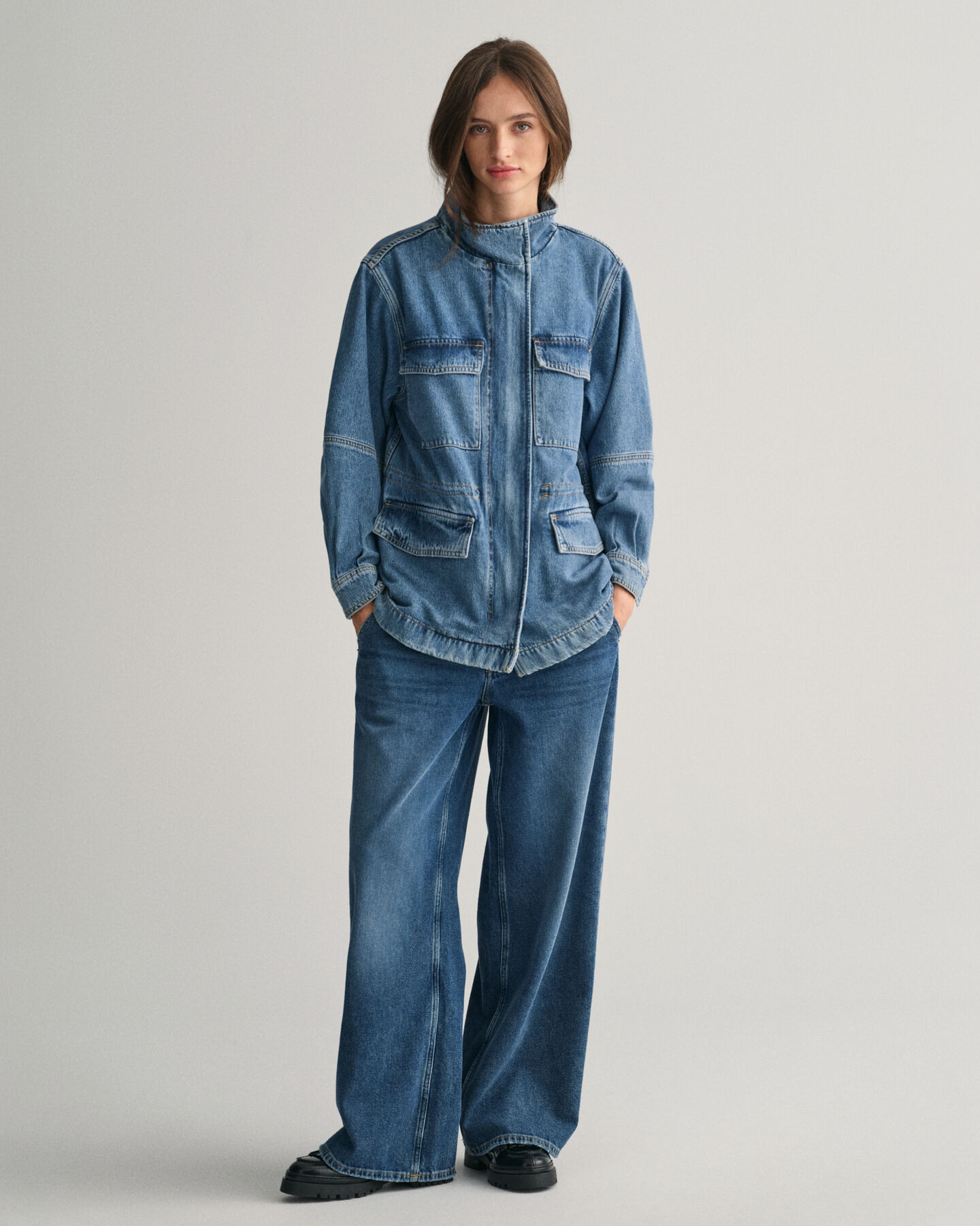 Giacca Denim stile militare