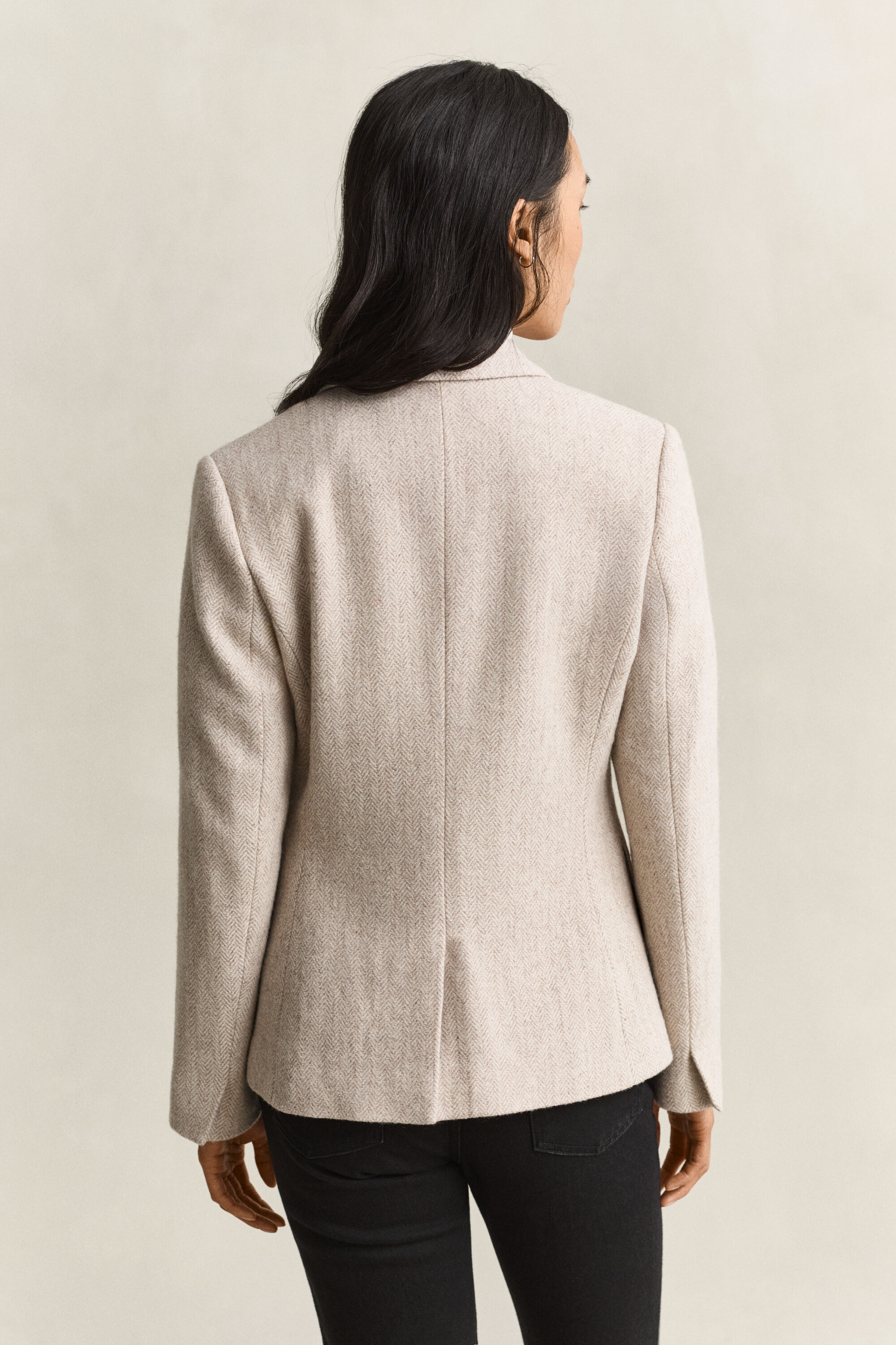 Blazer con motivo a spina di pesce
