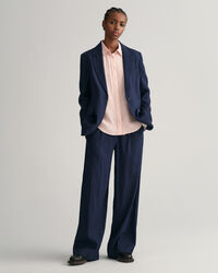 Camicia di lino a quadri in chambray regular fit