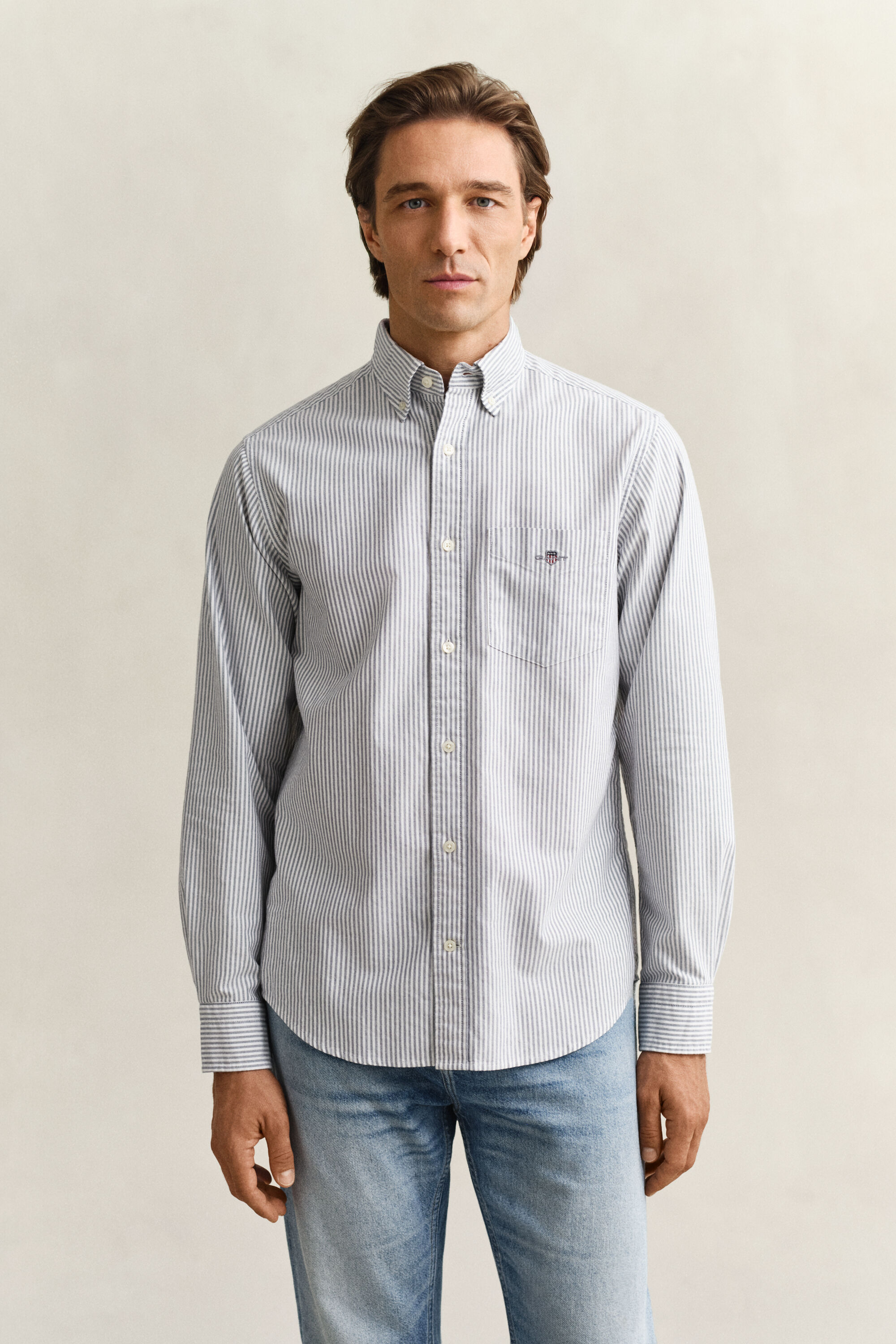 Camicia Oxford classica a righe Banker