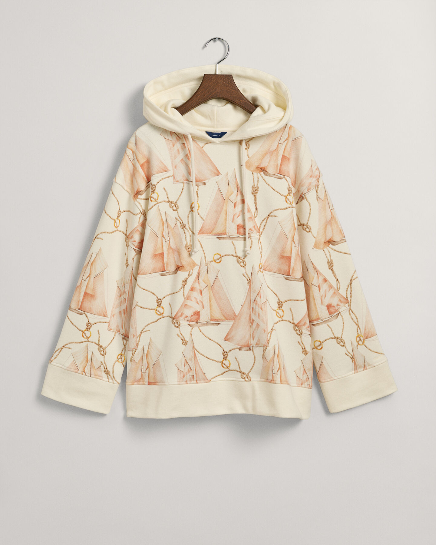 Felpa con cappuccio con stampa Sailing