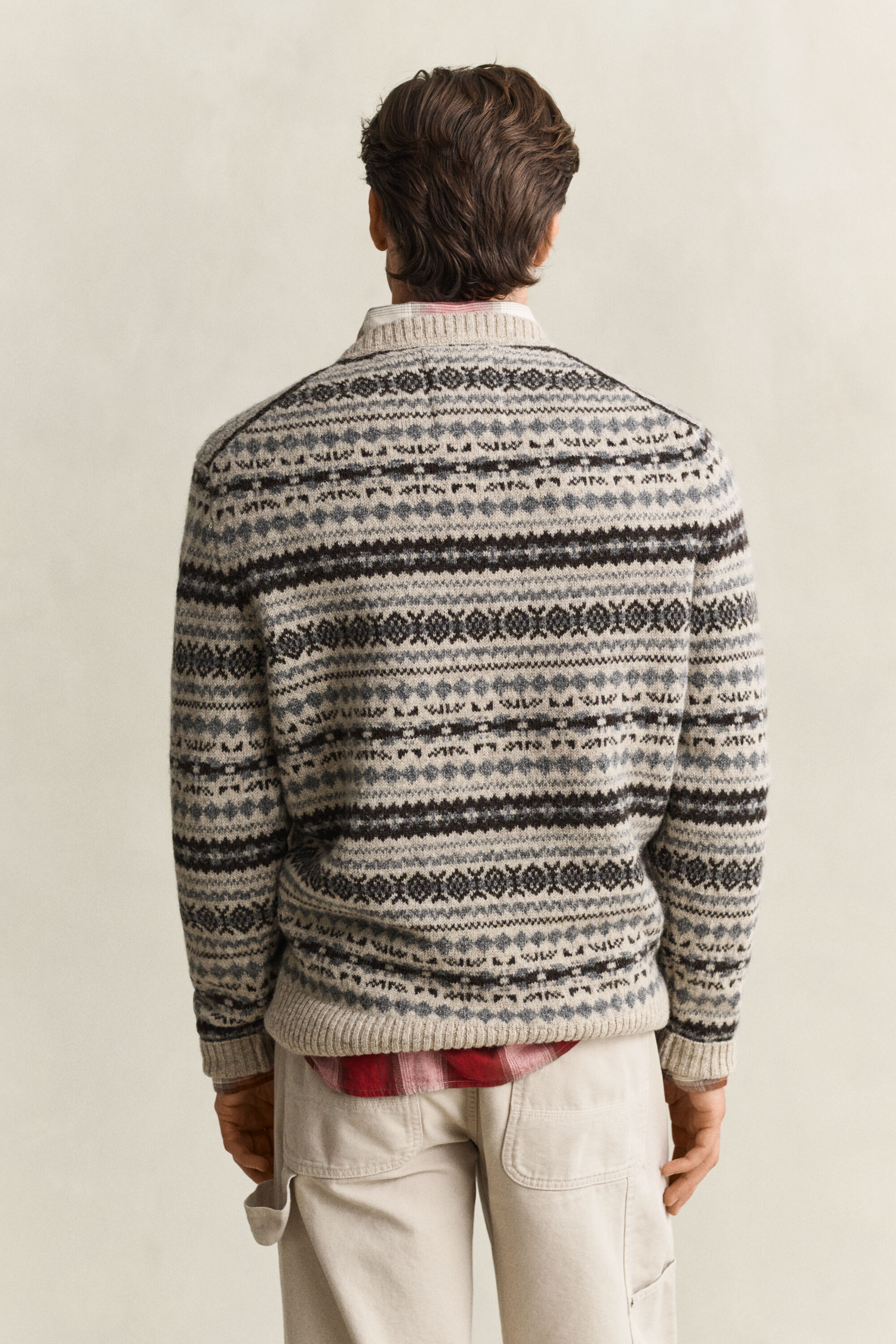 Maglia in lana spazzolata jacquard