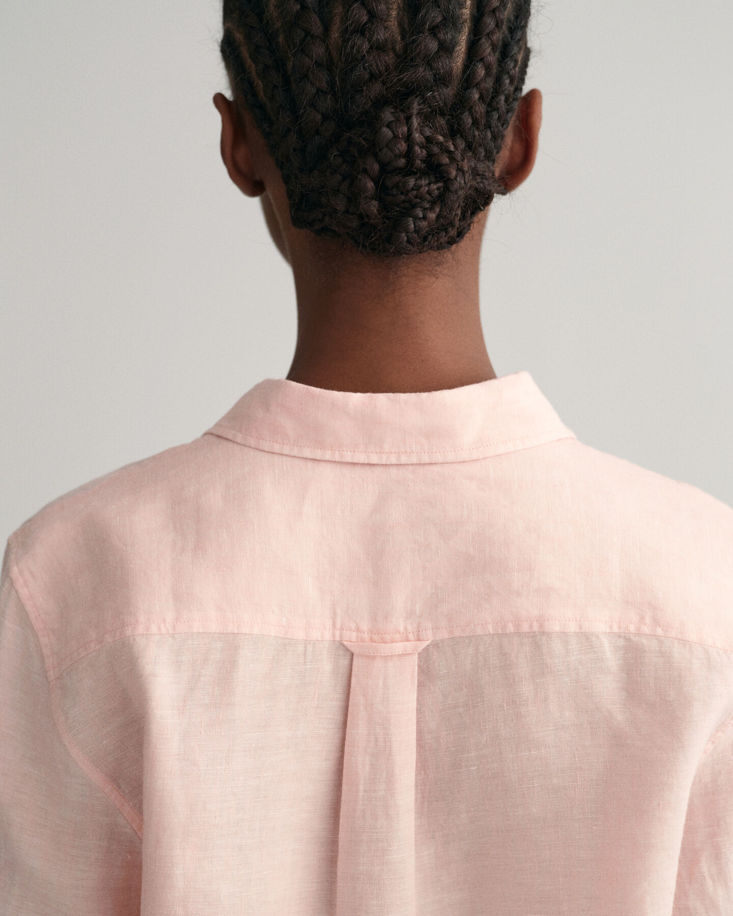 Camicia di lino a quadri in chambray regular fit