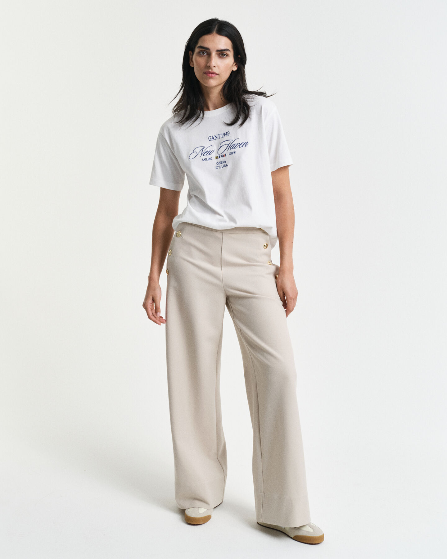 Pantaloni a vita alta con bottoni