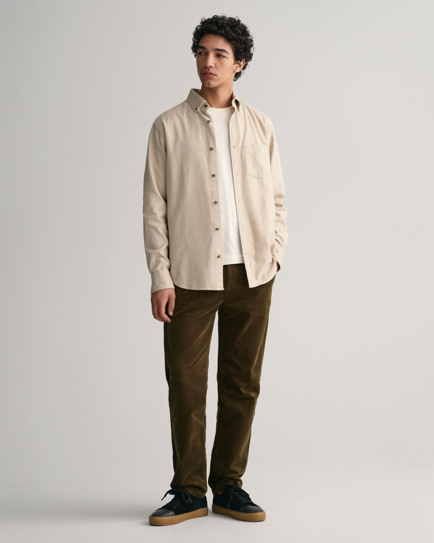 Camicia in flanella con motivo a spina di pesce regular fit