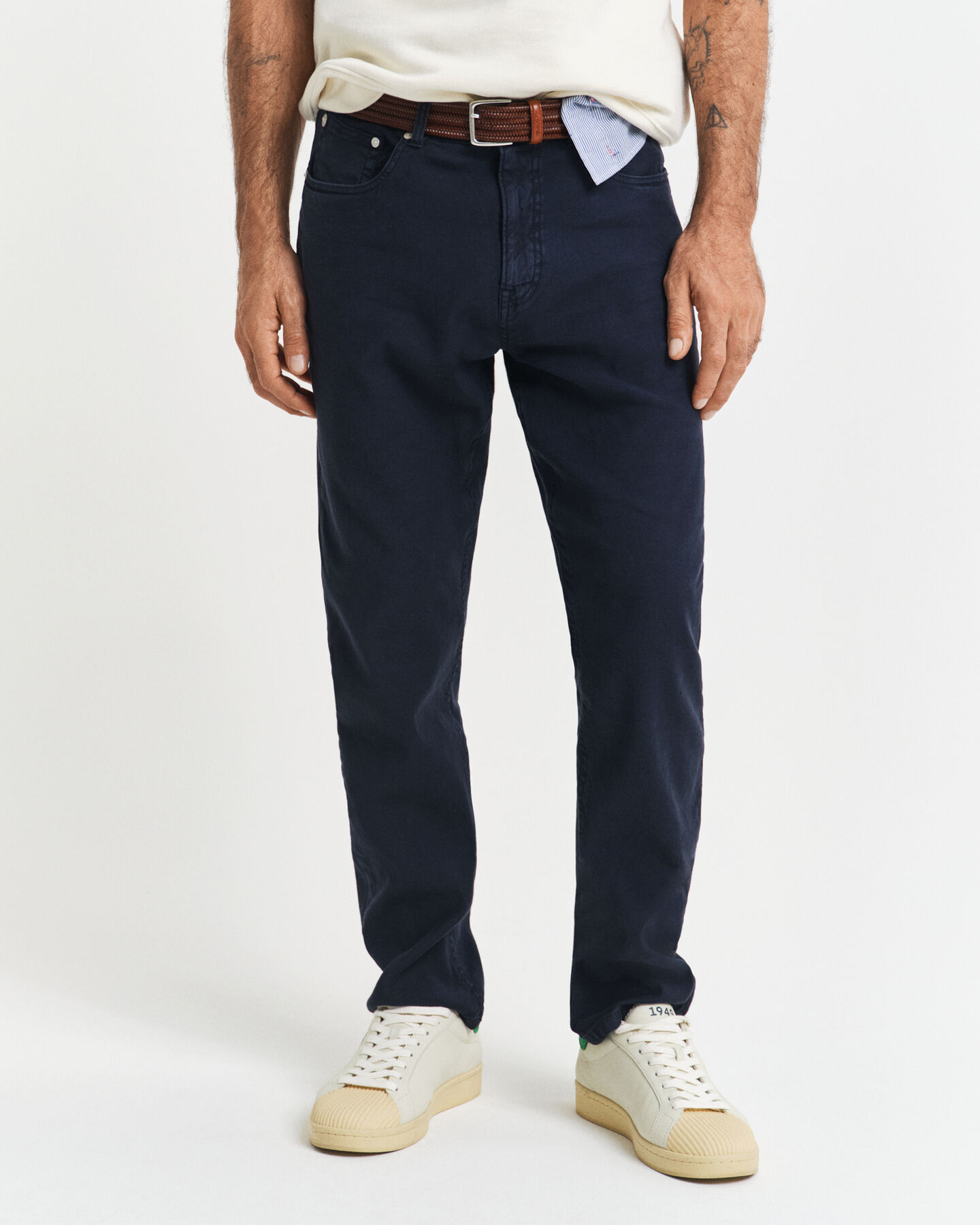 Jeans in misto cotone-lino regular fit
