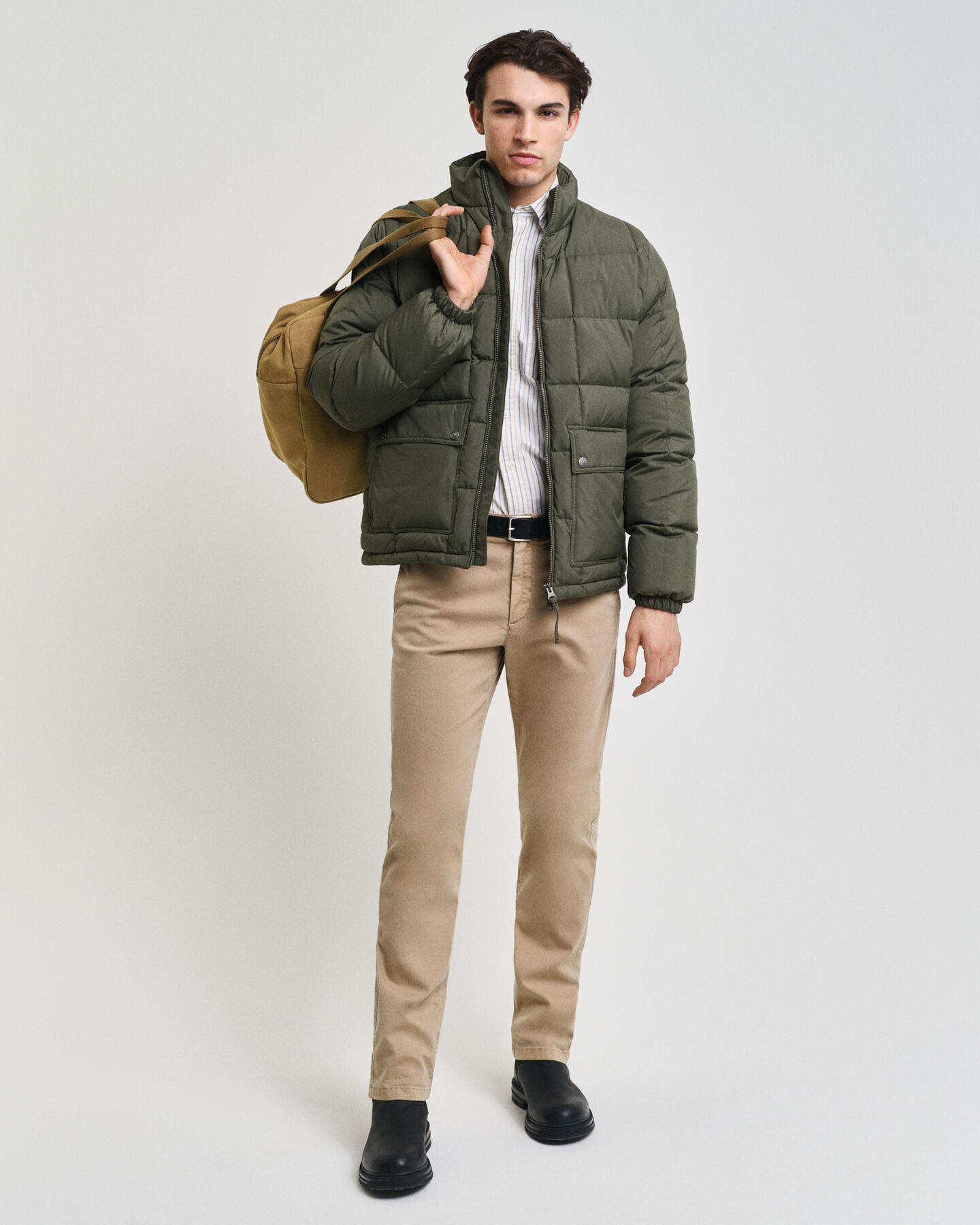 Pantaloni chino strutturati a ratiera slim fit