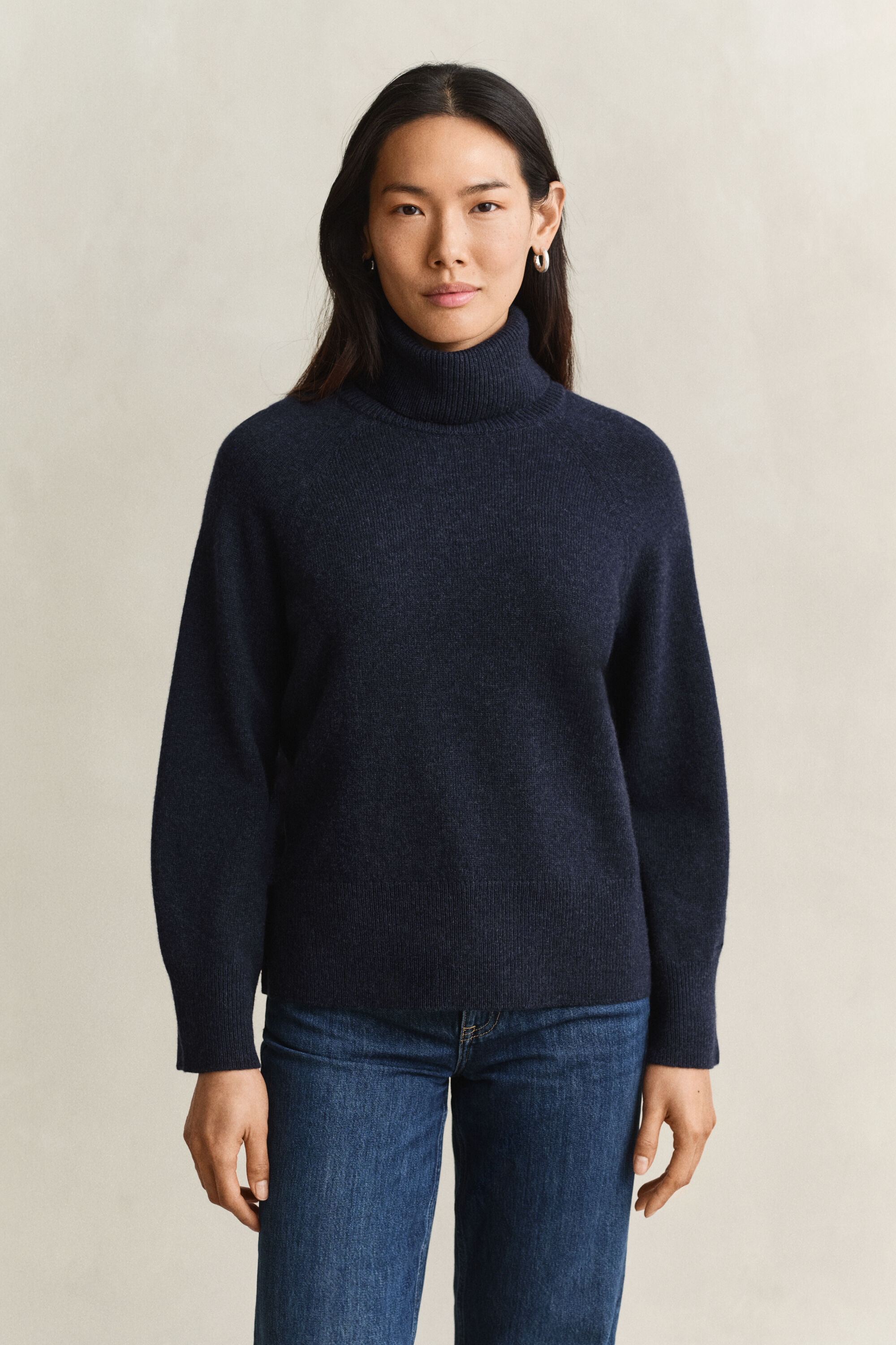 Maglia a collo alto in cashmere e lana
