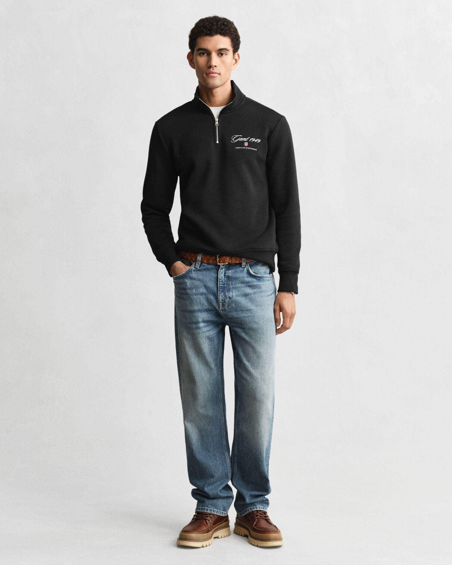 Felpa Graphic con zip corta