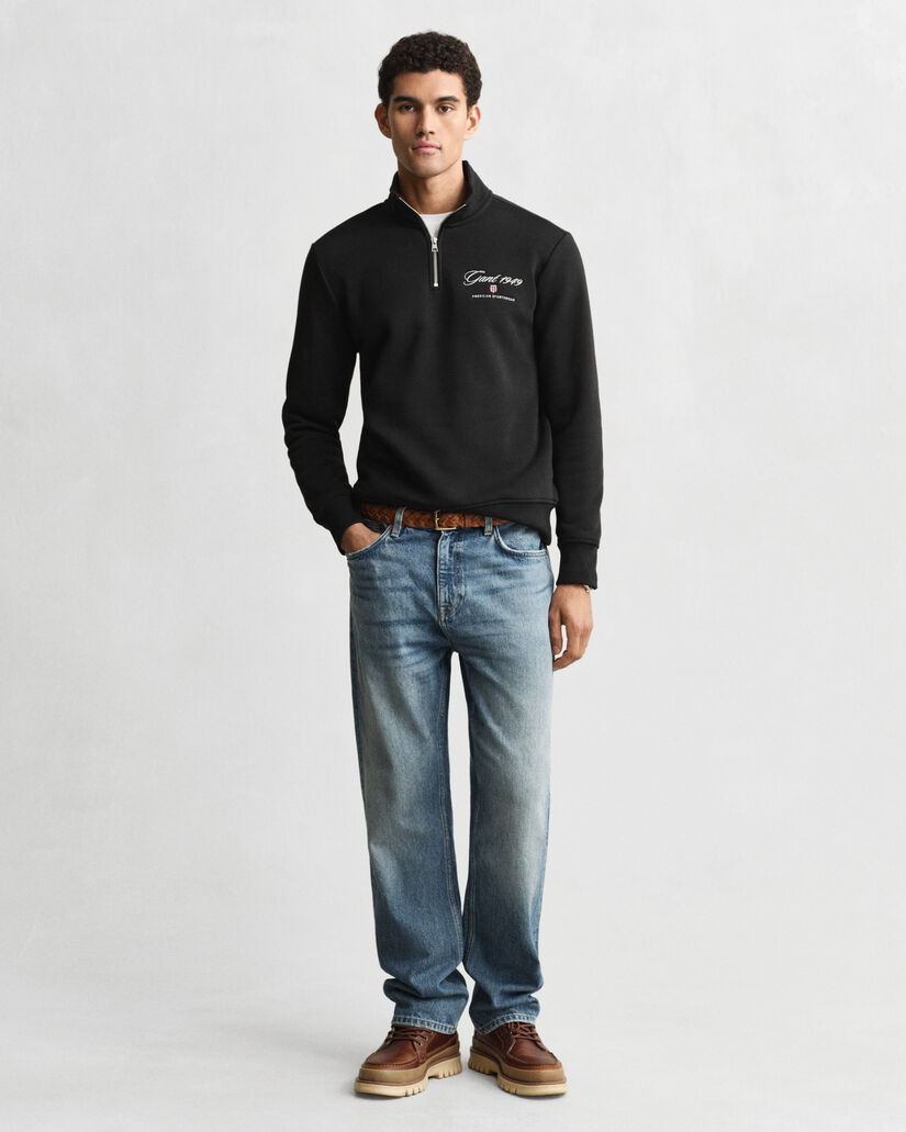 Felpa Graphic con zip corta