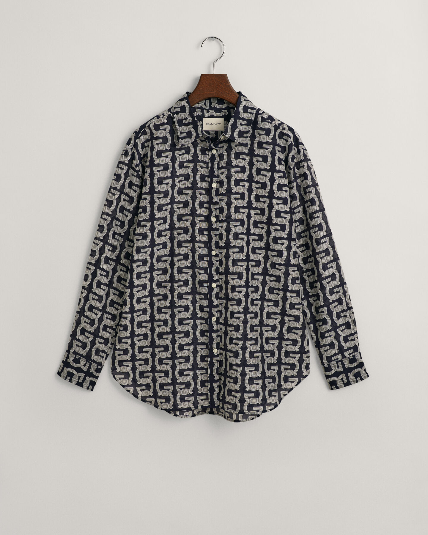 Camicia in seta di cotone G Patterned relaxed fit