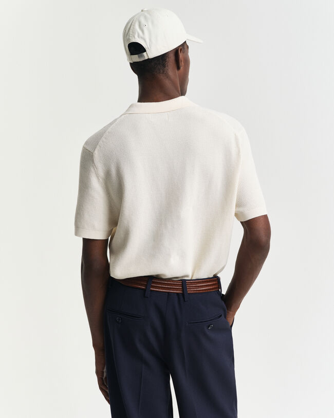 Polo in cotone micro texture