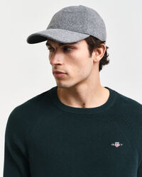 Maglia girocollo in cotone e lana a coste