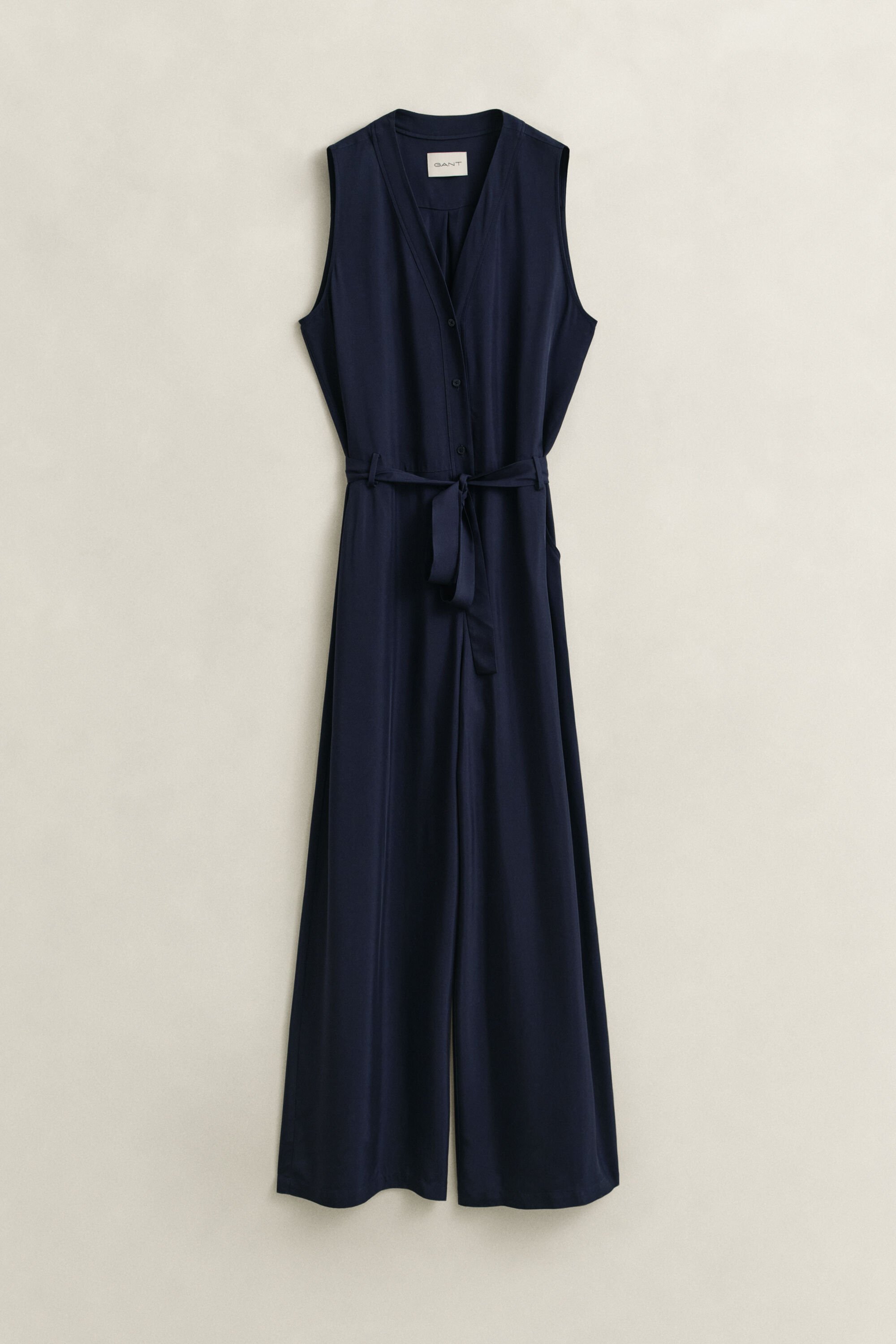 Tuta intera in twill con cintura