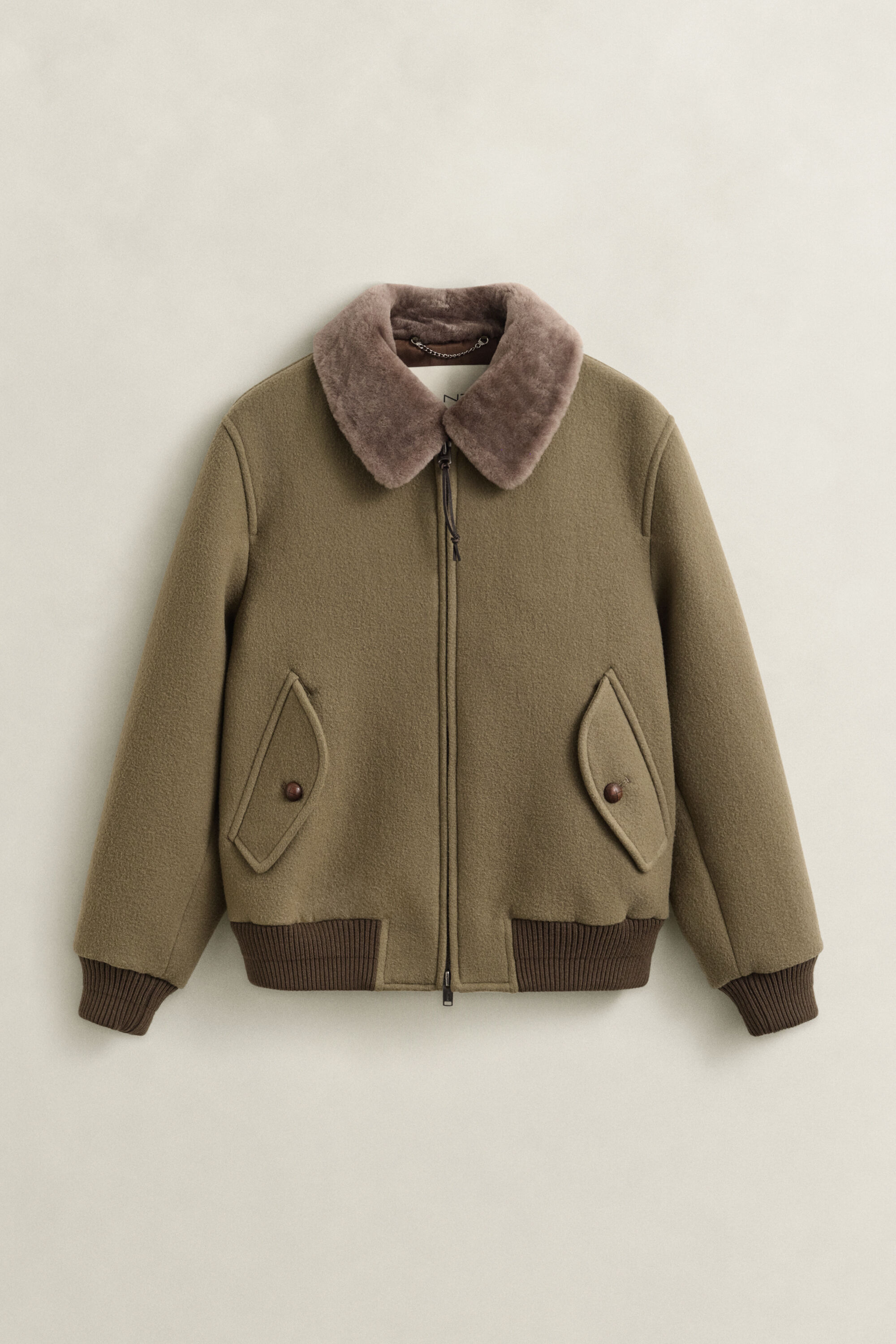 Giacca Aviator in lana e shearling