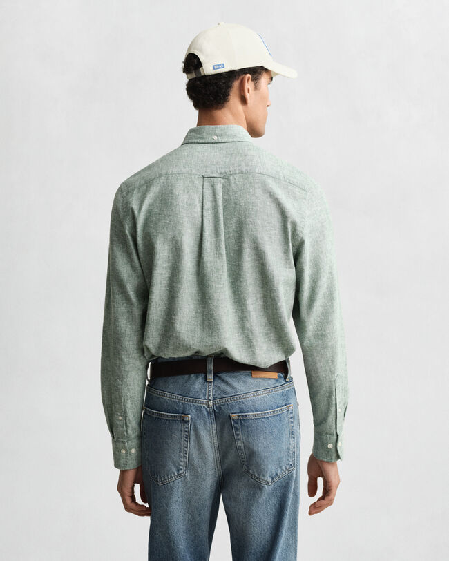 Camicia in lino-cotone regular fit