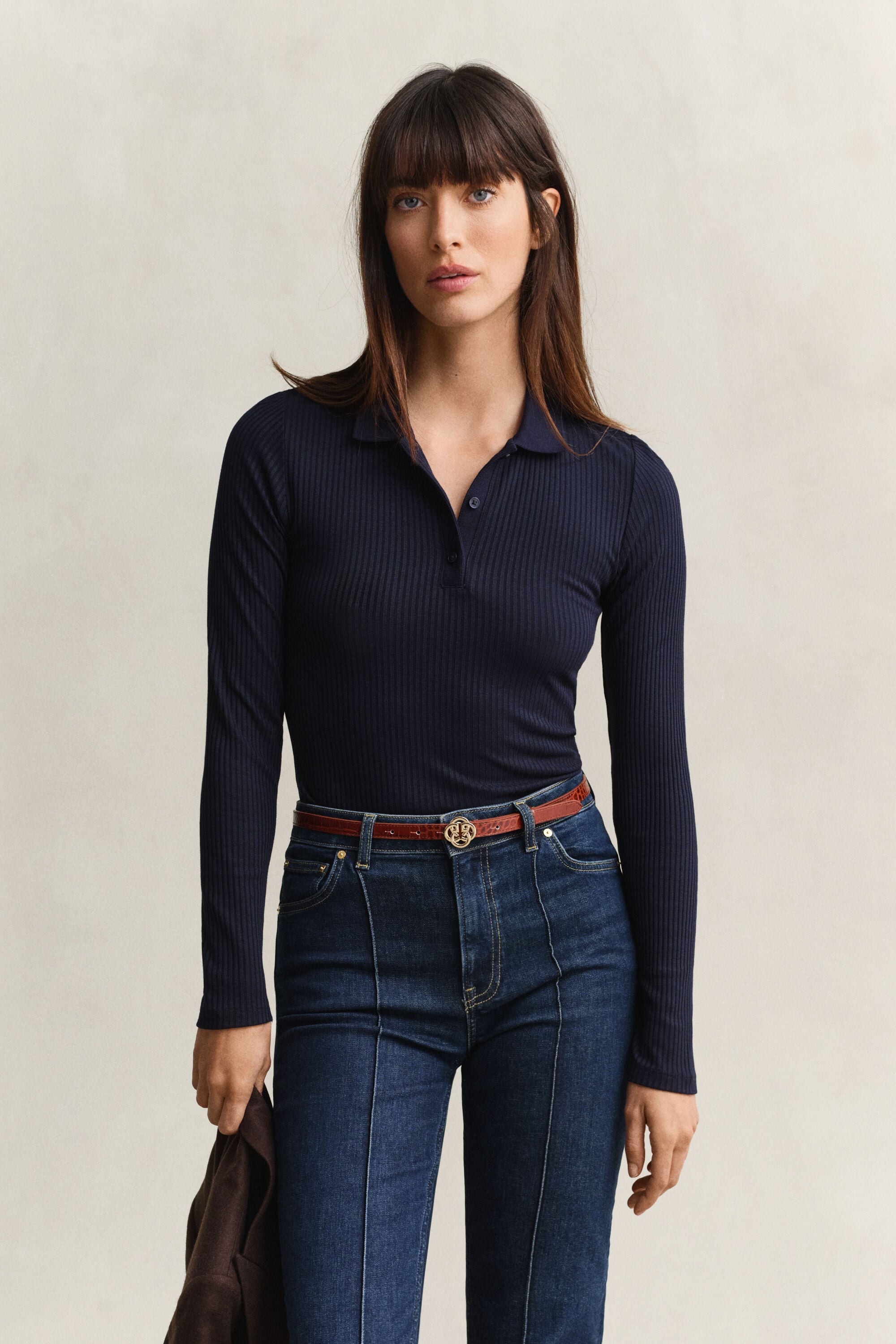 Polo slim fit a coste