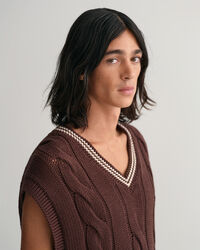 Smanicato in maglia a trecce