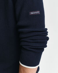 Maglia girocollo in cotone a coste