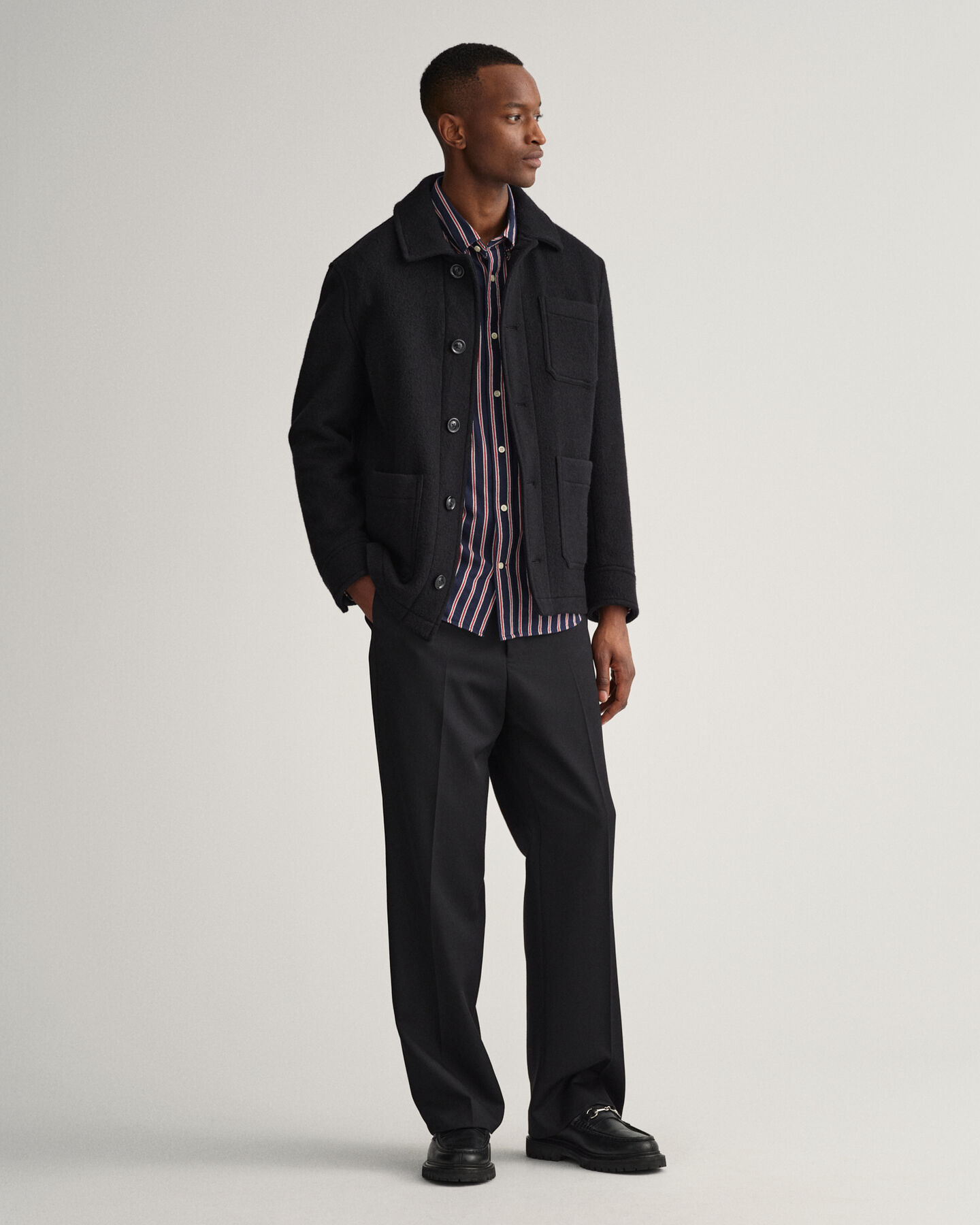 Camicia in tessuto a ratiera a righe relaxed fit